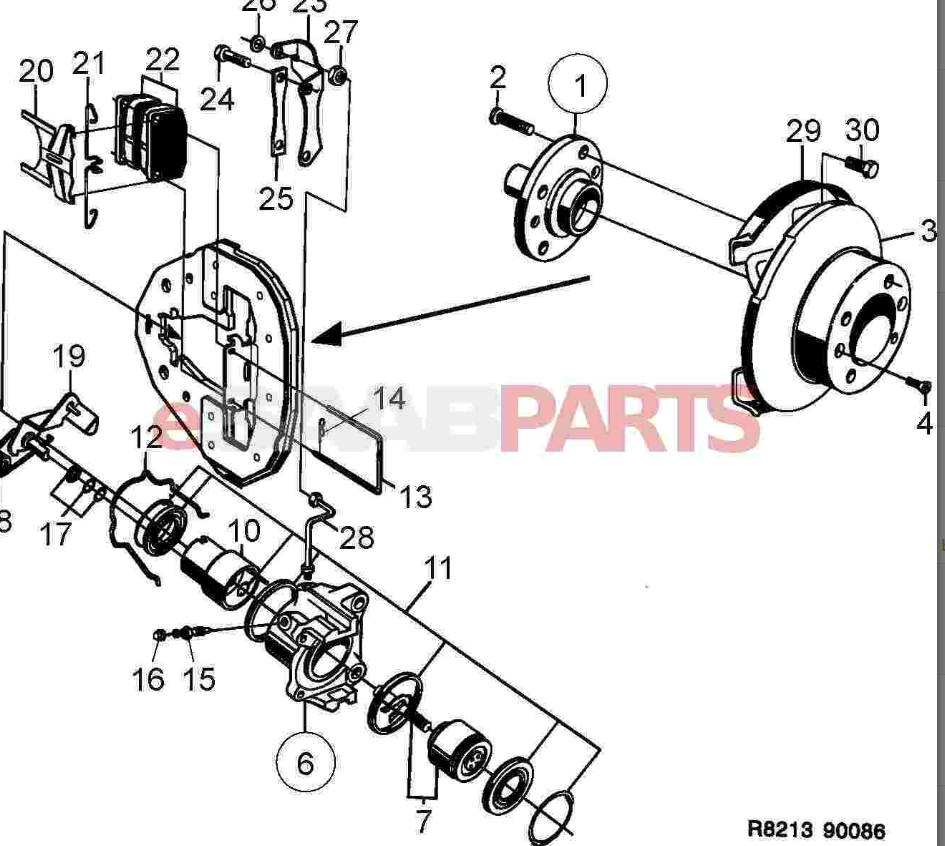 C900 Parts Brakes Front Brakes Brake disc and caliper).png